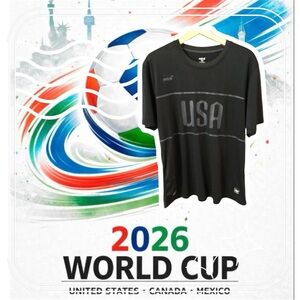 NWOT Mitre Elite Proflow Team USA World Cup jersey, Black on black, L